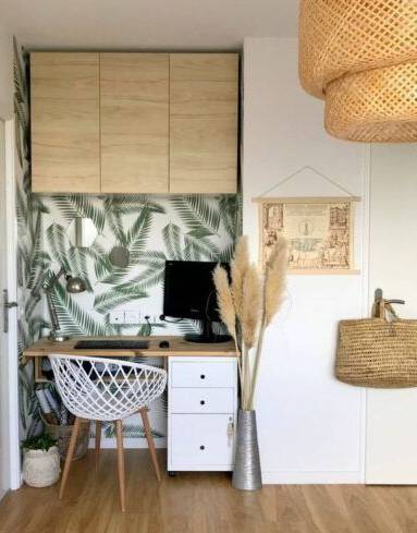 Astuces décoration intérieure - papier-peint panoramique coin bureau - Bouc-Bel-Air 13