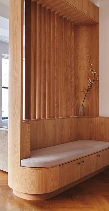 Claustra en bois entrée