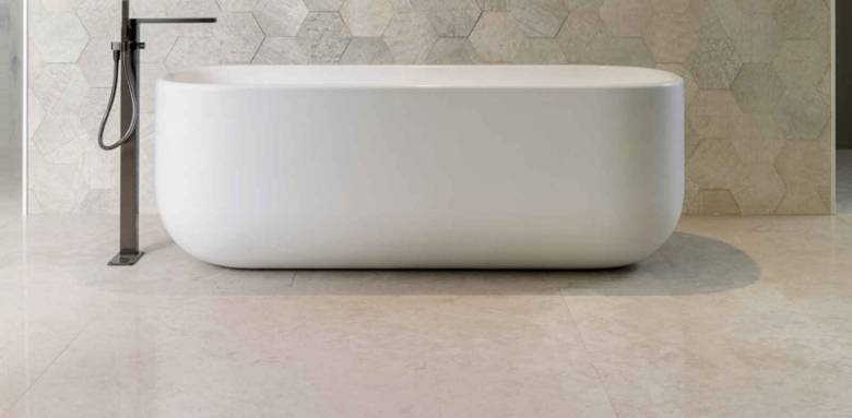 Sol en pierre calcaire clair- Porcelanosa