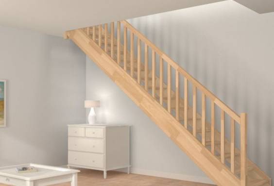 Escalier droit en bois