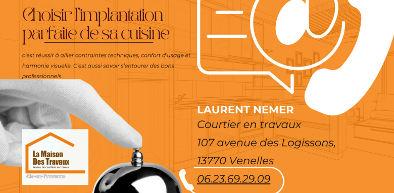 L’implantation idéale à Aix-en-Provence : une cuisine optimisée et design avec nos experts locaux.