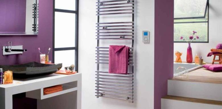 sèche-serviettes chrome à commande déportée - Atlantic