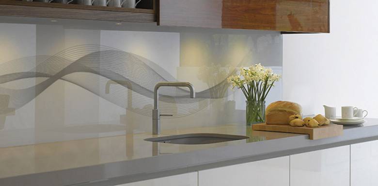 Crédence en verre fumé - vague - 