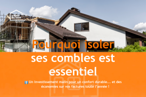 Illustration d'une maison en rénovation mettant en avant l'isolation des combles à Quimper. Découvrez pourquoi une isolation thermique performante améliore le confort, réduit les pertes de chaleur et prépare un projet d'aménagement dans le Finistère Sud.
