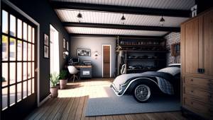 Une chambre aménagée dans un ancien garage de maison