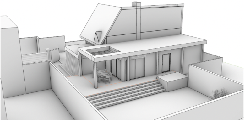 Plan de présentation d'agrandissement de maison 