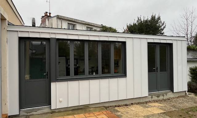 Construction d'une extension de maison rectangulaire - Nantes 44