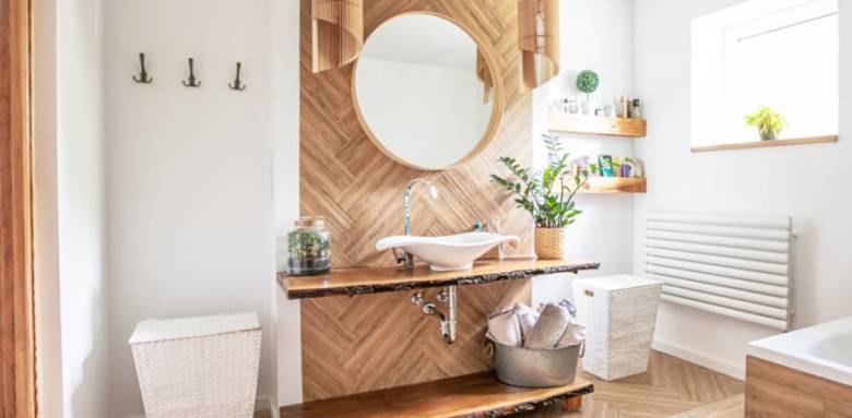 salle de bain scandinave en bois