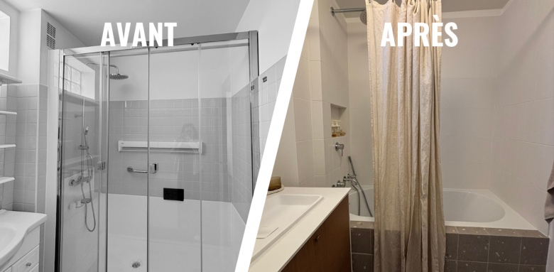 Remplacer une douche par une baignoire : une rénovation complète réalisée dans le 18e arrondissement de Paris