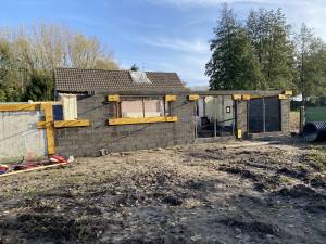 Elévation des murs porteurs de l'extension 