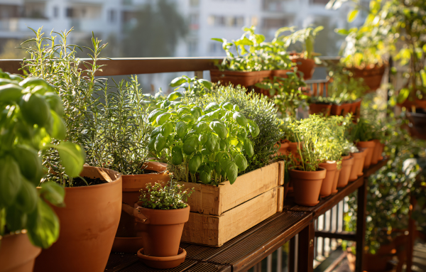 Potager sur balcon : exemple d'aménagement pratique et fonctionnel 