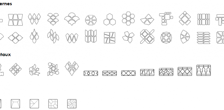 Diverses formes possibles pour le carreau zellige