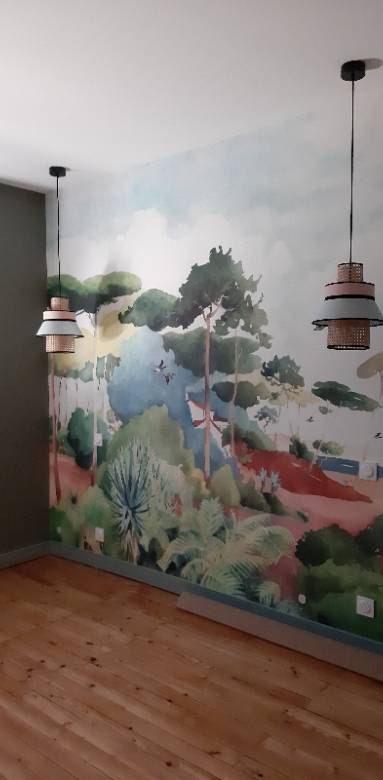 Mise en place papier panoramique Isidore Leroy après préparation des murs