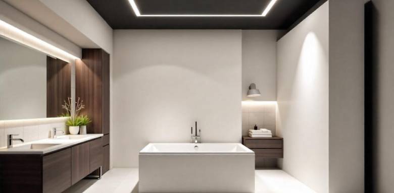 Plafond coloré salle de bain