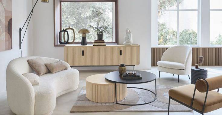 Fauteuil en bouclette beige