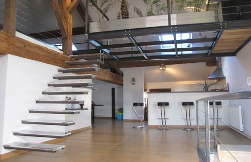 Plancher en verre carreaux 