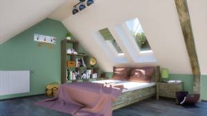 Actu chambre mansardée Fontainebleau