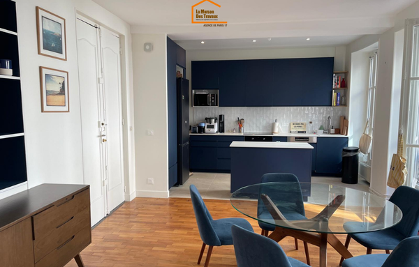 Rénovation d'une cuisine sur mesure avec îlot central à paris 17