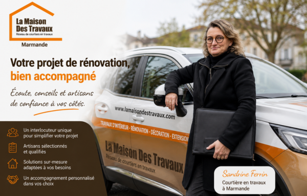 Sandrine Ferin, courtière en travaux à Marmande, Un métier basé sur l’humain, l’écoute et la rénovation de l’habitat