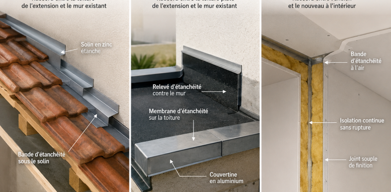 jonction étanchéité extension maison