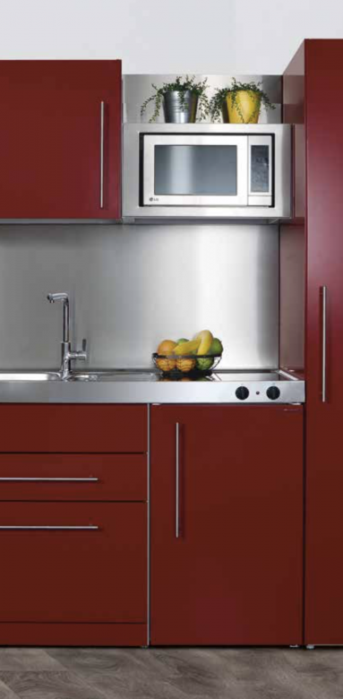cuisine compacte modèle rétro rouge