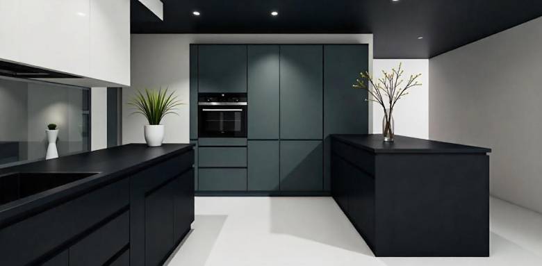 Plafond coloré cuisine