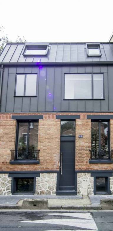 Surélévation de maison, bardage en zinc - Nantes 44