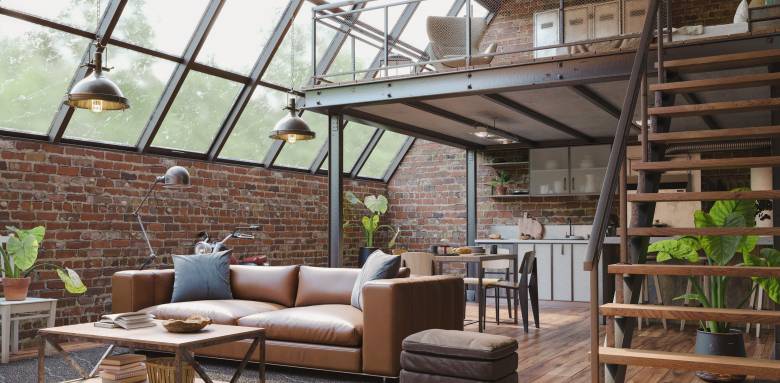 Un escalier en métal pour un style Loft.