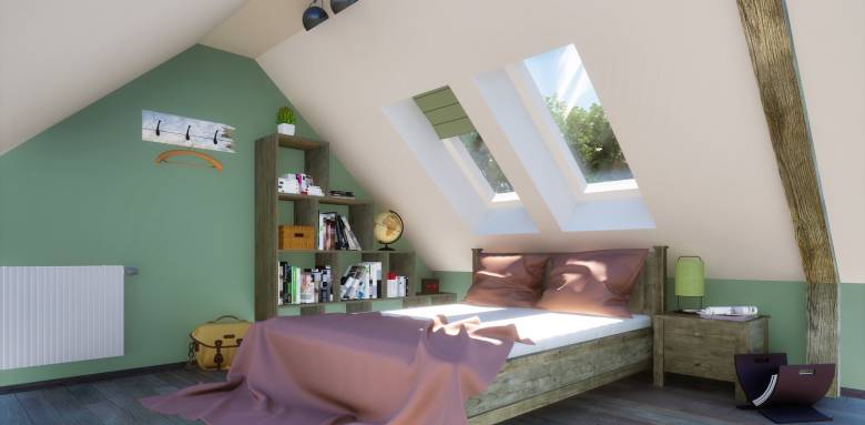 Actu chambre mansardée Fontainebleau