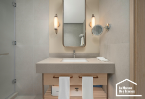 Meuble vasque adapté à une mobilité réduite et au handicap