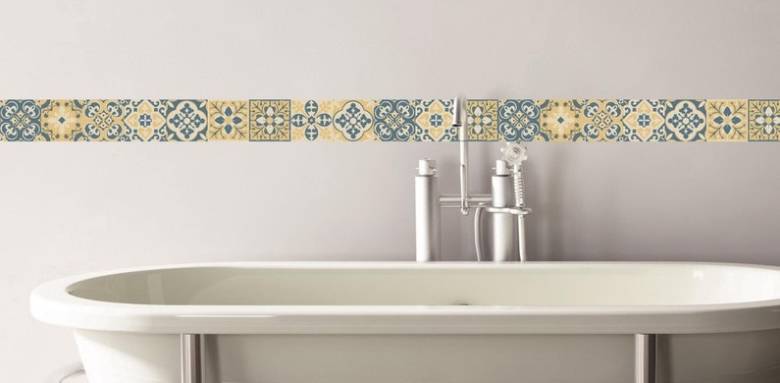 Frise sticker pour salle de bain