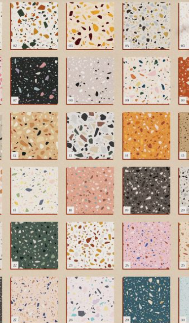 Palette de couleurs Terrazzo