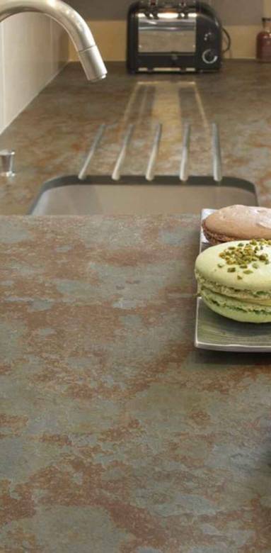 Plan de cuisine en ardoise oxydée