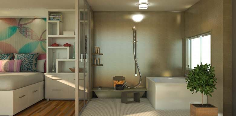 Verrière chambre salle de bain