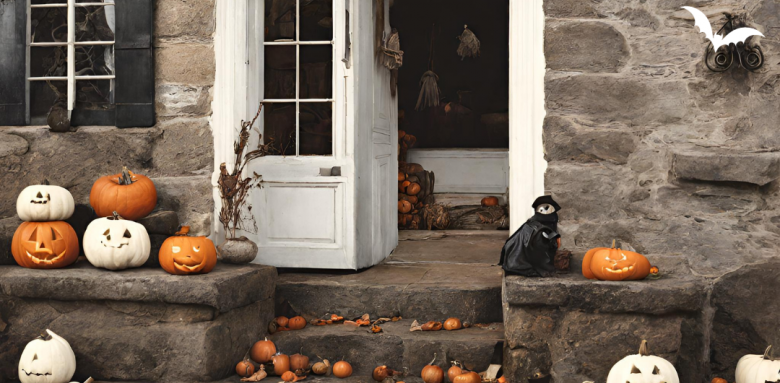 Décoration Halloween dans une maison bretonne