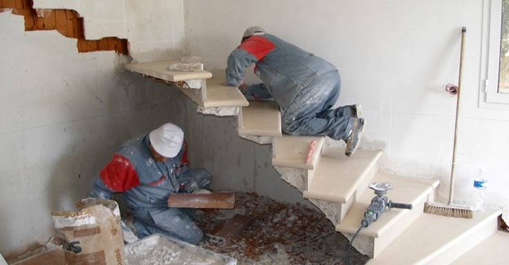 Mise en oeuvre escalier en béton