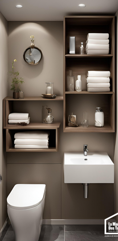 Solutions de rangement astucieuses toilettes