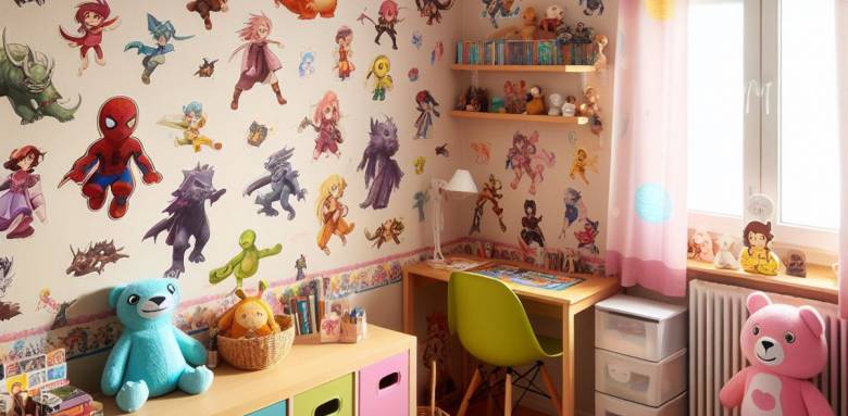 Autocollants muraux dans une chambre d'enfant