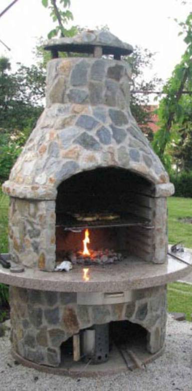 barbecue en pierre arrondi 
