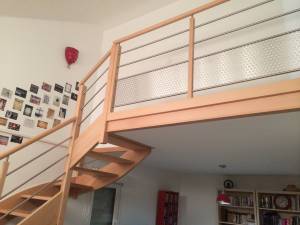 escalier bois sur mesure avec palier