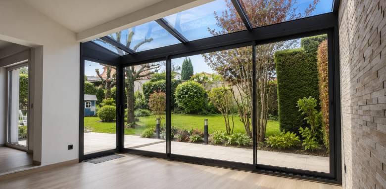 Véranda avec vue sur jardin à Craponne 69290