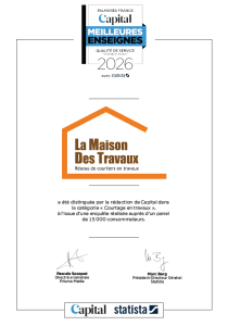 Certificat Meilleure Enseigne 2026 Capital