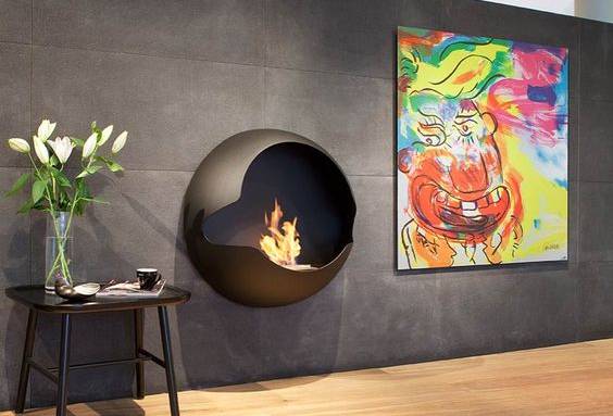 Cheminée "Œuvre d'art forme cocon"