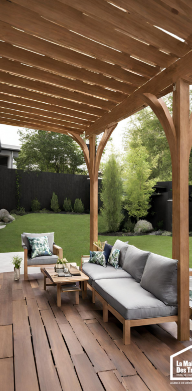 Style de pergola bois, aluminium, pvc