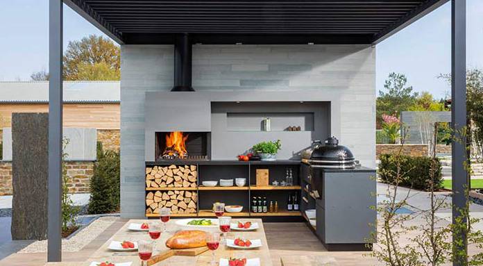 cuisine extérieure avec toiture