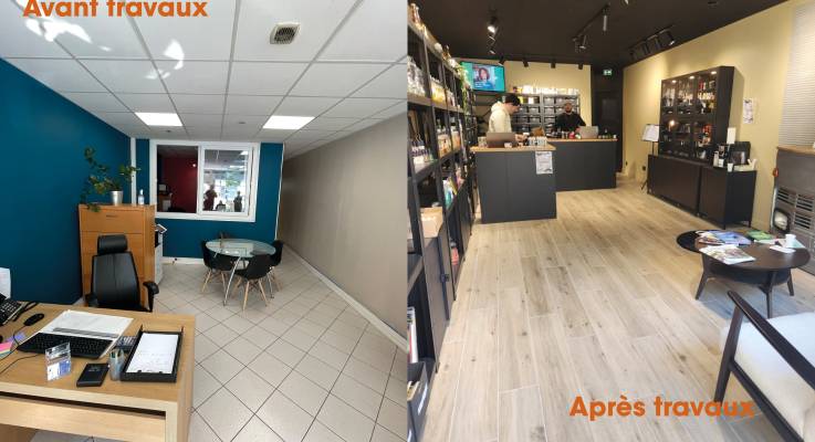 Avant/Après rénovation de la boutique à Yerres (91330)