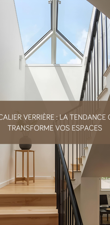 Escalier verrière atelier dans maison rénovée