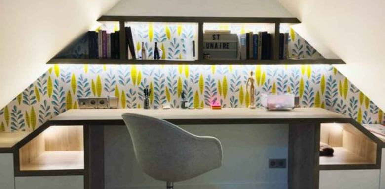 aménagement bureau sous les combles