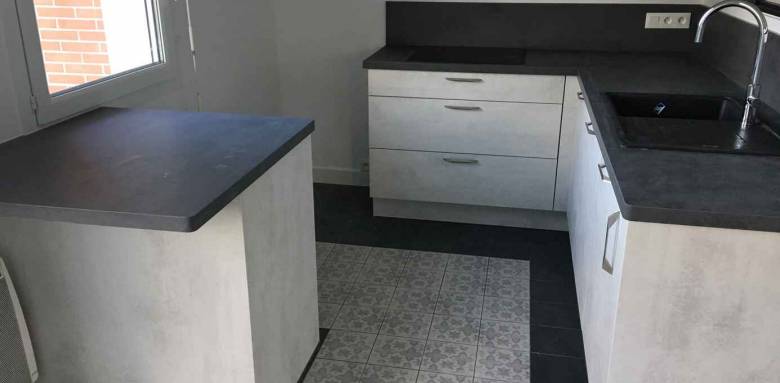 Cuisine en carreaux de ciment