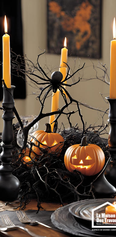 centre de table effrayant chic halloween